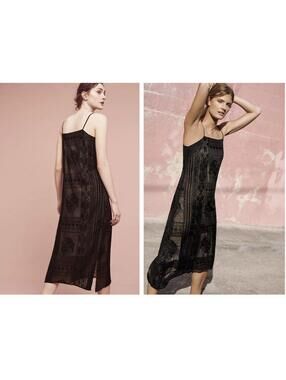Floreat Embroidered Luna Slip Dress | Anthropologie Size XS